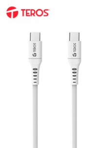 CABLE USB TEROS TE-70208W, TIPO C A TIPO C, 5A, 100W MÃ¡X, BLANCO