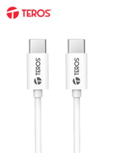 CABLE USB TEROS TE-70209W, TIPO C A TIPO C, 3A, 60W MÃ¡X, BLANCO