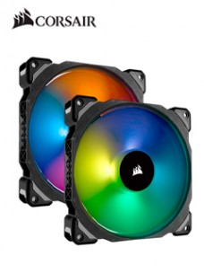 FAN CORSAIR DUAL ML140 PRO RGB LED 14 CM, 400 - 1200 RPM, 10.8V - 13.2V, PWM CONTROL.