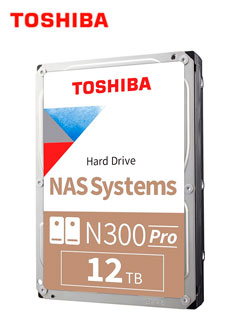 DISCO DURO TOSHIBA N300 PRO NAS, 12TB, SATA 6.0GB/S, 7200RPM, 512MB CACHE, 3.5.