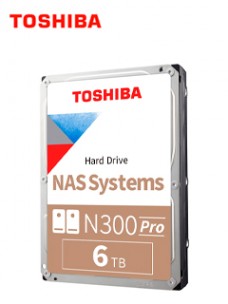 DISCO DURO TOSHIBA N300 PRO NAS, 6TB, SATA 6.0GB/S, 7200RPM, 512MB CACHE, 3.5.