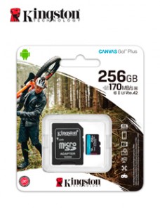 MEMORIA FLASH MICROSDXC KINGSTON CANVAS GO! PLUS,256GB CON ADAPTADOR SD.RENDIMIE