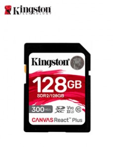 MEMORIA CARD SD KINGSTON SD CANVAS REACT PLUS, 128GB, UHS-II, U3, V90VELOCIDAD D