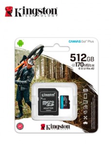 MEMORIA MICRO-SD KINGSTON CANVAS GO! PLUS, 512GB,CON ADAPTADOR SDVELOCIDAD DE LE