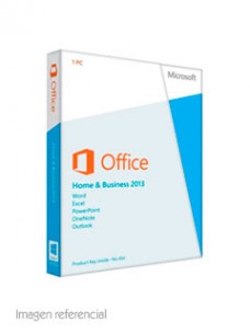 SOFTWARE MICROSOFT OFFICE HOME AND BUSINESS 2013,ESPAÃ±OL, DVD.
