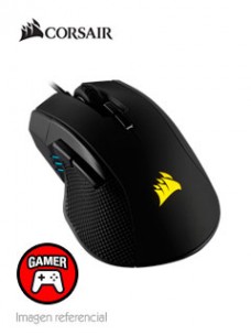 MOUSE Ã³PTICO CORSAIR IRONCLAW RGB GAMING, 18 000 DPI, 7 BOTONES, NEGRO, USB.SENS