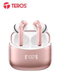 AUDÃ­FONOS TEROS TE-8074GR, BLUETOOTH, TWS, ROSA/DORADOLOS AUDÃ­FONOS BT TEROS TE-