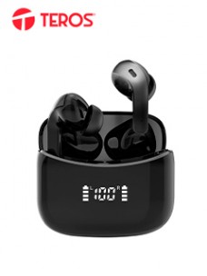 AUDÃ­FONOS TEROS TE-8074N, BLUETOOTH, TWS, NEGROLOS AUDÃ­FONOS BT TEROS TE-8074N C