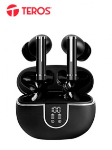 AUDÃ­FONOS TEROS TE-8075N, BLUETOOTH, TWS, NEGROLOS AUDÃ­FONOS BLUETOOTH TEROS TE-