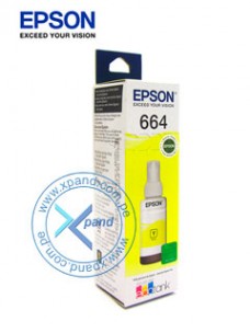 BOTELLA DE TINTA EPSON T664420, COLOR AMARILLO, CONTENIDO 70ML, PARA IMPRESORAS EPSON