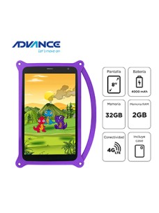 TABLET ADVANCE INTRO TR8050, 8 IPS 1280X800, ANDROID 14 GO, 4G, DUAL SIM, 32GB, RAM 