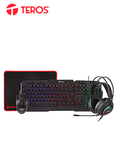 COMBO TEROS TE-4063N, TECLADO MULTIMEDIA, MOUSE, HEADSET, MOUSE PAD