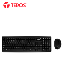 KIT TECLADO Y MOUSE TEROS TE-4071S, INALÃ¡MBRICO, 2.4 GHZ, ACABADO ELEGANTE, NEGRO, ES