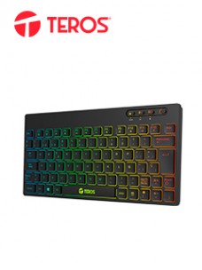TECLADO INALAMBRICO TEROS TE-4066G, MULTIMEDIA, CON ILUMINACIÃ³N RGB BACKLITEL TE