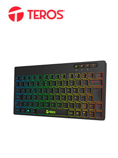 TECLADO INALAMBRICO TEROS TE-4066G, MULTIMEDIA, CON ILUMINACIÃ³N RGB BACKLITEL TE