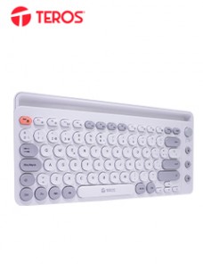TECLADO INALÃ¡MBRICO TEROS TE-4070S, 2.4 GHZ, BLUETOOTH 3.0 / 5.2, 80 TECLAS, BLANCO