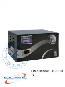ESTABILIZADOR ELISE - FASE FXE-10, SÓLIDO, 1.0KVA, 4 TOMAS A 220VAC, 1 TOMA BY-PASS.