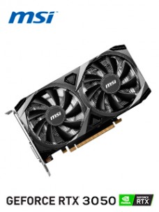 TARJETA DE VIDEO MSI GEFORCE RTX 3050 VENTUS 2X XS 8G OC, 8GB GDDR6, PCIE GEN 4.0 X8